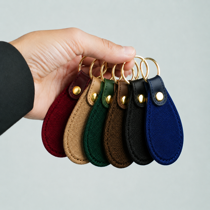 Canvas Oval Shape Keychain