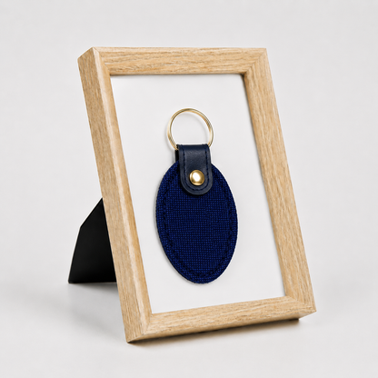 Canvas Oval Shape Keychain