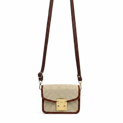 Mini Canvas CrossBody Bag Beige